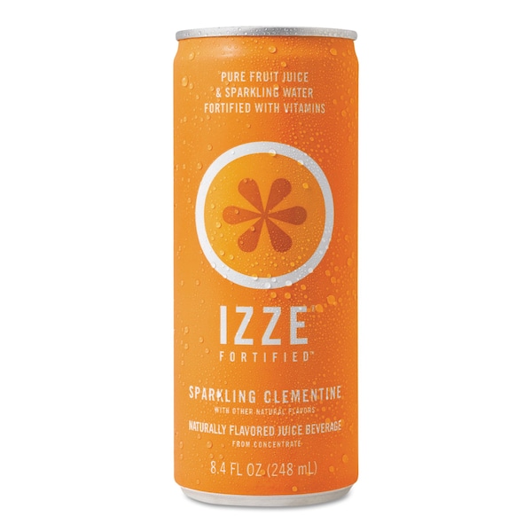 Izze Fortified Sparkling Juice, Clementine, 8.4 oz Can, PK24